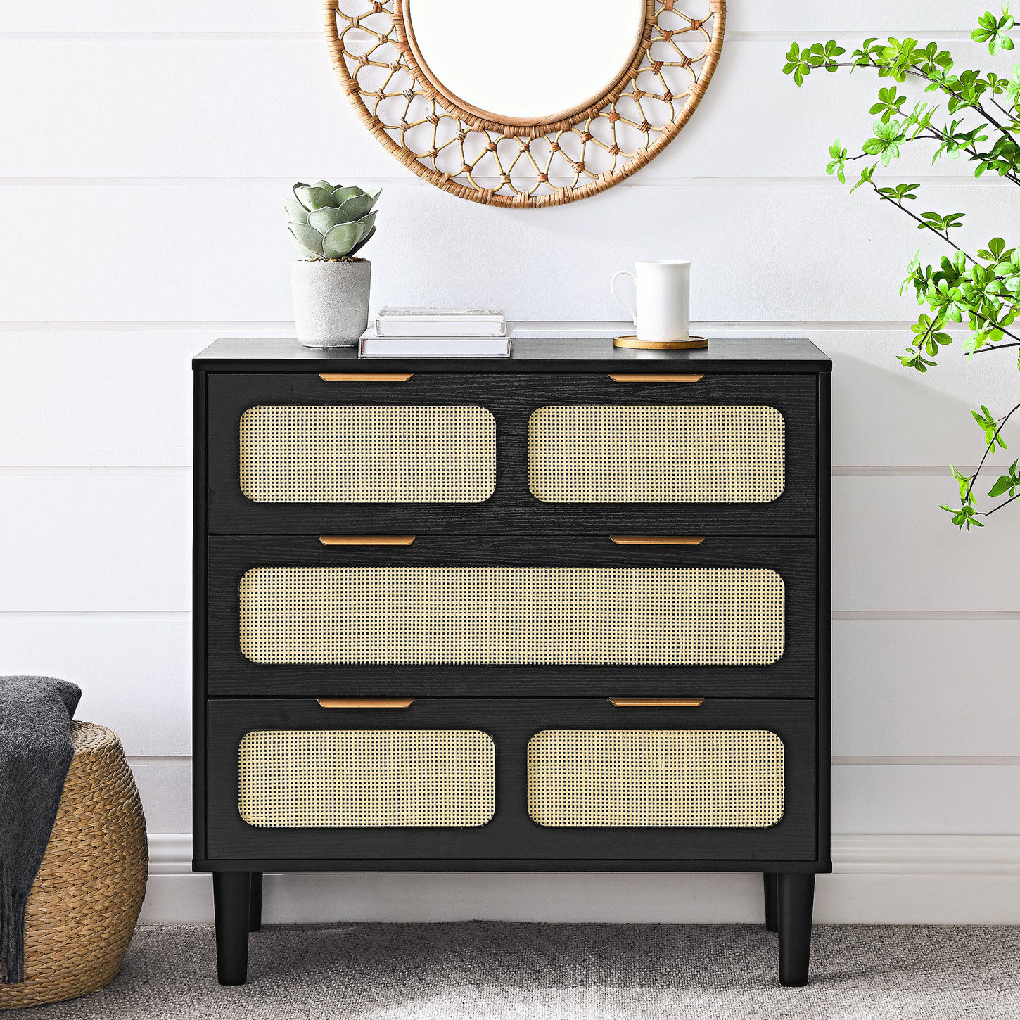 Bay Isle Home Fiqueroa 5 Drawer Accent Cabinet Chest With Rattan